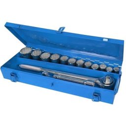 Silverline - Coffret clés et douilles métriques 3/4, 15 pcs, 15 Pcs