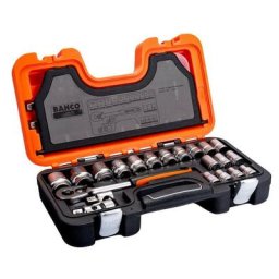Assortiment de 24 douilles 1/2'' et clé à cliquet Bahco S240