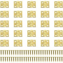 50pcs Petits Mini Charnières 18 x 16 mm Charnière Plate Cabinet Porte Tiroir Coffre Charnière diy