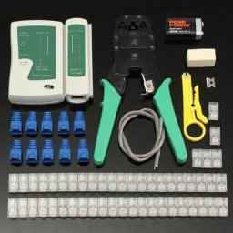 Ayyqh - Pince à câble réseau, pince à sertir, kit RJ45, avec batterie