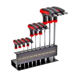 Wiltec - Jeu de 10 cles allen males hexagonales extra longues poignee t sur support