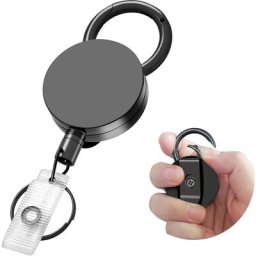 Porte-badge d'identification rétractable, enrouleur de badge Eulps Heavy Duty avec porte-clés à