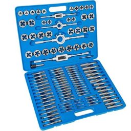 Coffret de 110 Pièces, Tarauds et Filières en Acier Carbone - boite à outils, ensemble de tarauds,