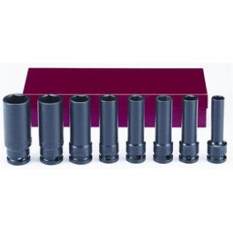 Douilles a choc longues 3/8 coffret de 8 douilles