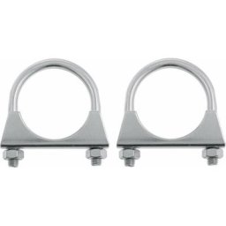 2x Collier pot échappement universel 90mm tracteur 2 vis tuyau tube acier fixation support serrage