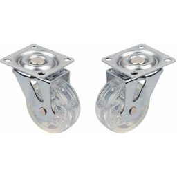 Cyclingcolors - 2x Roulette meuble 50mm pivotante sans frein transparente Universelle Mini Rouleau