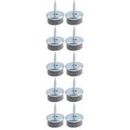 Cyclingcolors - 10x Patin vis gris avec feutrine pour chaise table meuble à visser en acier nickelé
