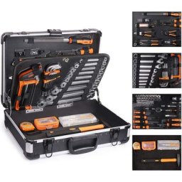Malette à Outils, 136 Pièces Boite à Outils, Caisse a Outils en Aluminium, Ensemble d'Outils