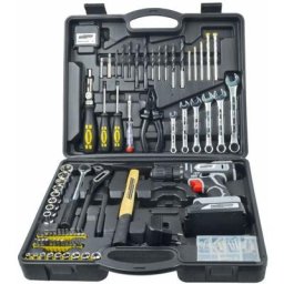 Case d'outils, 75 pc. Avec tournevis de l'oreille de batterie 20V Batterie 1x 1,3 ah + Plug -in