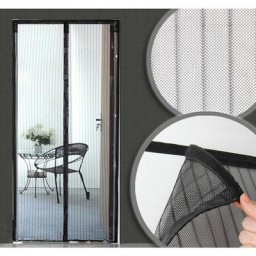 Rideau moustiquaire aimanté pour Porte - l 130 x h 215 cm - Noir - Noir