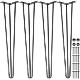 Vevor - Pieds de Table en épingle à Cheveux 22 pouces Kit de 4 pieds avec 3 Tiges