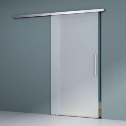Sogood Porte coulissante en verre pour l'intérieur 77,5cm x 205cm verre de sécurité opaque poignée