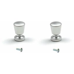 2x bouton de meuble à visser 15mm acier satin chromé porte tiroir cuisine salle de bain design