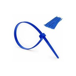50x collier de serrage plastique 3,6x370mm bleu cranté pour diamètre 102mm résistant à l'huile et à