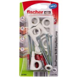 Fischer - Blister 6 prises fermées duopower easyhook ø6x30mm 557926