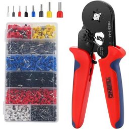 Pince à Sertir Outil de Sertissage Kit AWG23-7/0.25-10mm² avec 1200 Cosses de Câbles Isolées à