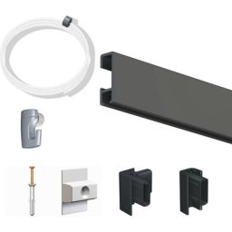 Pack Eco 10 mètres de cimaise Click Rail couleur Noir - Solution suspension cadres et tableaux