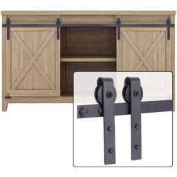 Quincaillerie Kit de Rail Roulettes pour Porte Coulissante Industriel pour Porte Suspendue en Bois