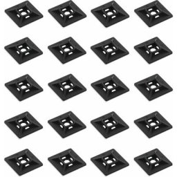 20x Support collier de serrage adhésif en plastique noir guide Câble Gaine Tube Electricité Attache