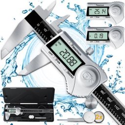 Pied à coulisse numérique, acier inoxydable, 150 mm, écran lcd, y compris boîte de rangement, pile