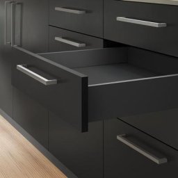 Emuca - Kit de tiroir cuisine avec amortie, hauteur 93 mm, longueur 350, gris antracithe