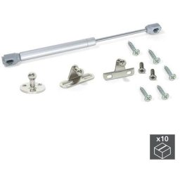 Emuca - 10 Pistons pour portes relevables, force 11 kg, parcours 80 mm, avec fixation, Gris