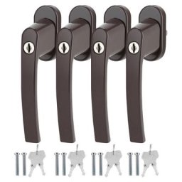 Poignée de fenêtre Poignée de fenêtre Alu verrouillable Aluminium Serrure Set Design Marron 4X