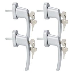 Poignée de fenêtre verrouillable Poignée de fenêtre de sécurité 2x clés Serrure en aluminium Gris