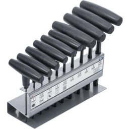 Jeu de 10 cles allen males hexagonales longues bgs diy poignee t sur support