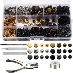 Fermoirs à Bouton-Pression Kit, 120 Set Bouton Snaps en Métal Goujons de Presse avec Pinces à