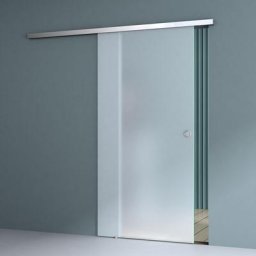Porte Coulissante en Verre pour L'intérieur 102,5cm x 205cm Verre de Sécurité Opaque Poignée Ronde
