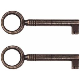 Cyclingcolors - 2x clé de meuble ronde 70 mm brunie remplacement ancien serrure décoration rustique