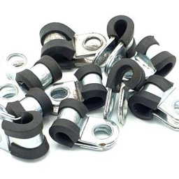 Pepte - 10pcs x 5mm câble p-clips revêtus de caoutchouc tuyau en acier p colliers