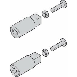 2x Butoir butée de vantail pour chariot et guidage de porte coulissante droite ou gauche en