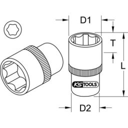 Kstools - Douilles ultimate® 3/8 6 pans 1/4