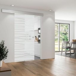 Inova Star - Porte coulissante intérieure Inova, 75 x 203 cm, verre de sécurité décor mistral, 3
