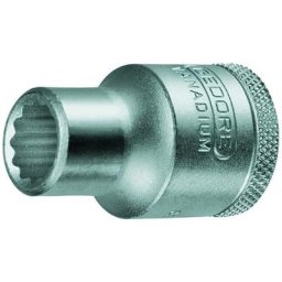 Jeu de clés à douille d 19 1/2 po. 12 pans ouv. de clé 18 mm longueur 39,5 mm - Gedore