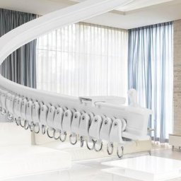 Hengda Rideau Glide Rail Track droites ou pliable souple baies vitrées Top Clamping 5 mètres - Blanc