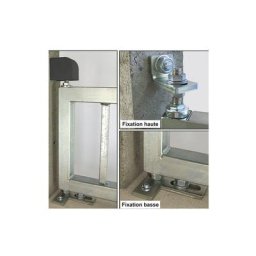 Pivot de portail acier seuil à cheviller - Fixation basse 3 trous - Carré 30x30 mm - Kit haut et bas