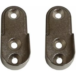 Cyclingcolors - 2x Support de tringle à visser ovale diamètre intérieur 15mm en zinc chromé Meuble