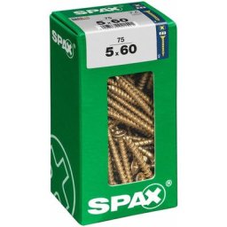 Spax - Boîte 75 unités. vis a bois cab. plat yellox 5.0x60mm