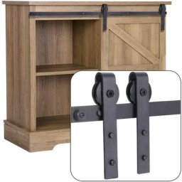 Quincaillerie Kit de Rail Roulettes pour Porte Coulissante Industriel pour Porte Suspendue en Bois
