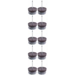 Cyclingcolors - 10x Patin clou marron avec feutrine pour chaise table meuble à clouer Protection