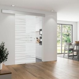 Inova Star - Porte coulissante intérieure Inova, 75 x 203 cm, verre de sécurité décor mistral, 3