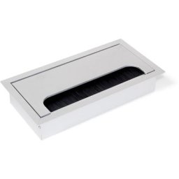 Passe-câbles table, rectangulaire, 159 x 80 mm, à encastrer, Aluminium, Anodisé mat - Emuca