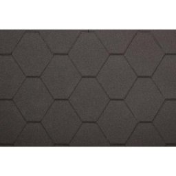 Timbela - Bardeaux bitumineux Hexagonal Rock h-black, couleur noir - bitume toiture