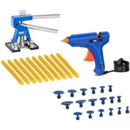 MSW - Kit De Débosselage Sans Peinture Réparation Carrosserie pdr 18 ventouses & Colle - Noir, Gris