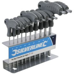 Silverline - Jeu de 10 cles poignees torx de t9,t10, t15, t20, t25, t27, t30, t40, t45 et t50
