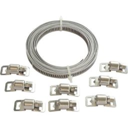 Kit de serrage inox - bande de 3 m + 8 têtes - Inox