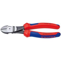 74 02 140 pince coupante de côté à forte démultiplication noire atramentisée 140 mm - Knipex